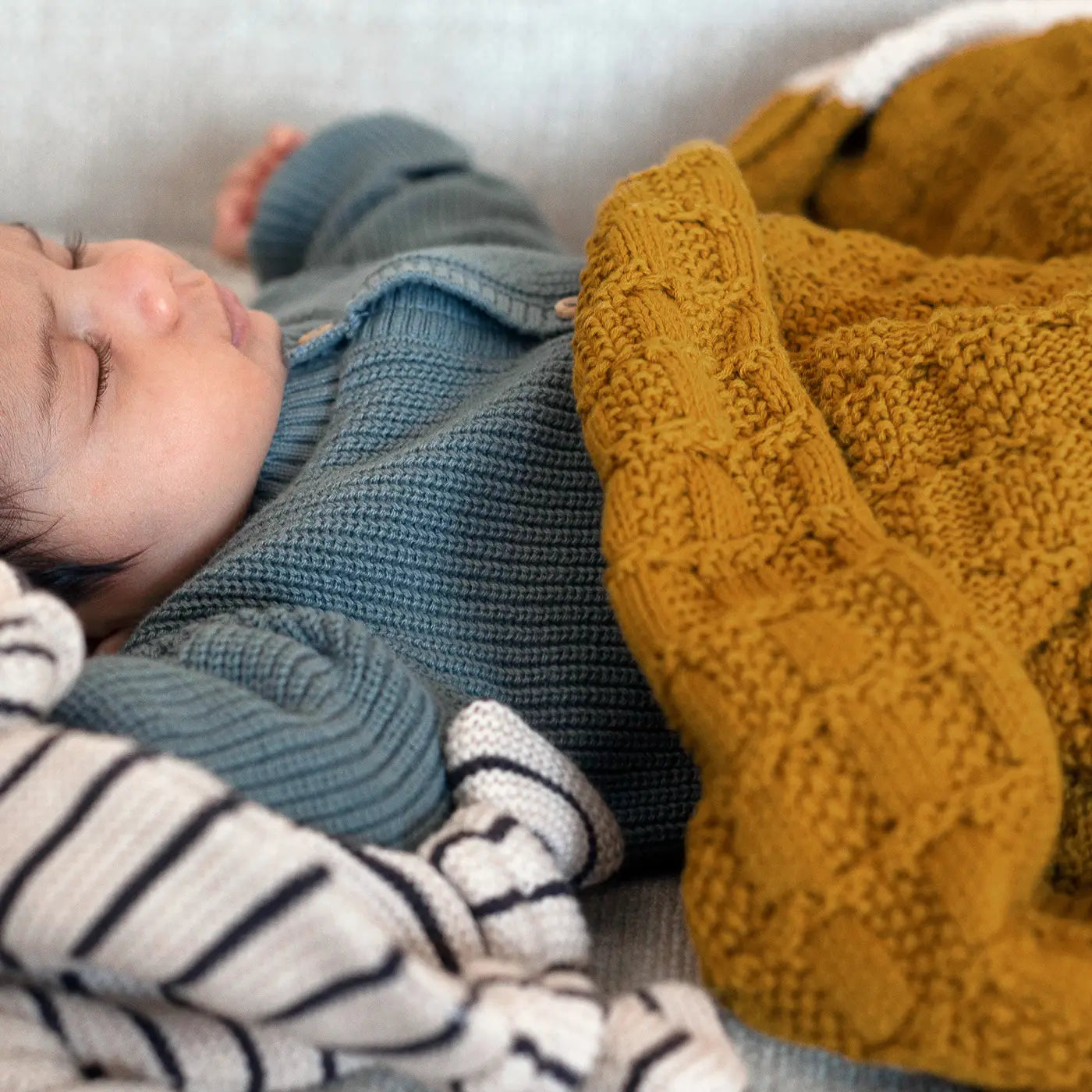 Stroller Baby Blanket in Citrus and Cream