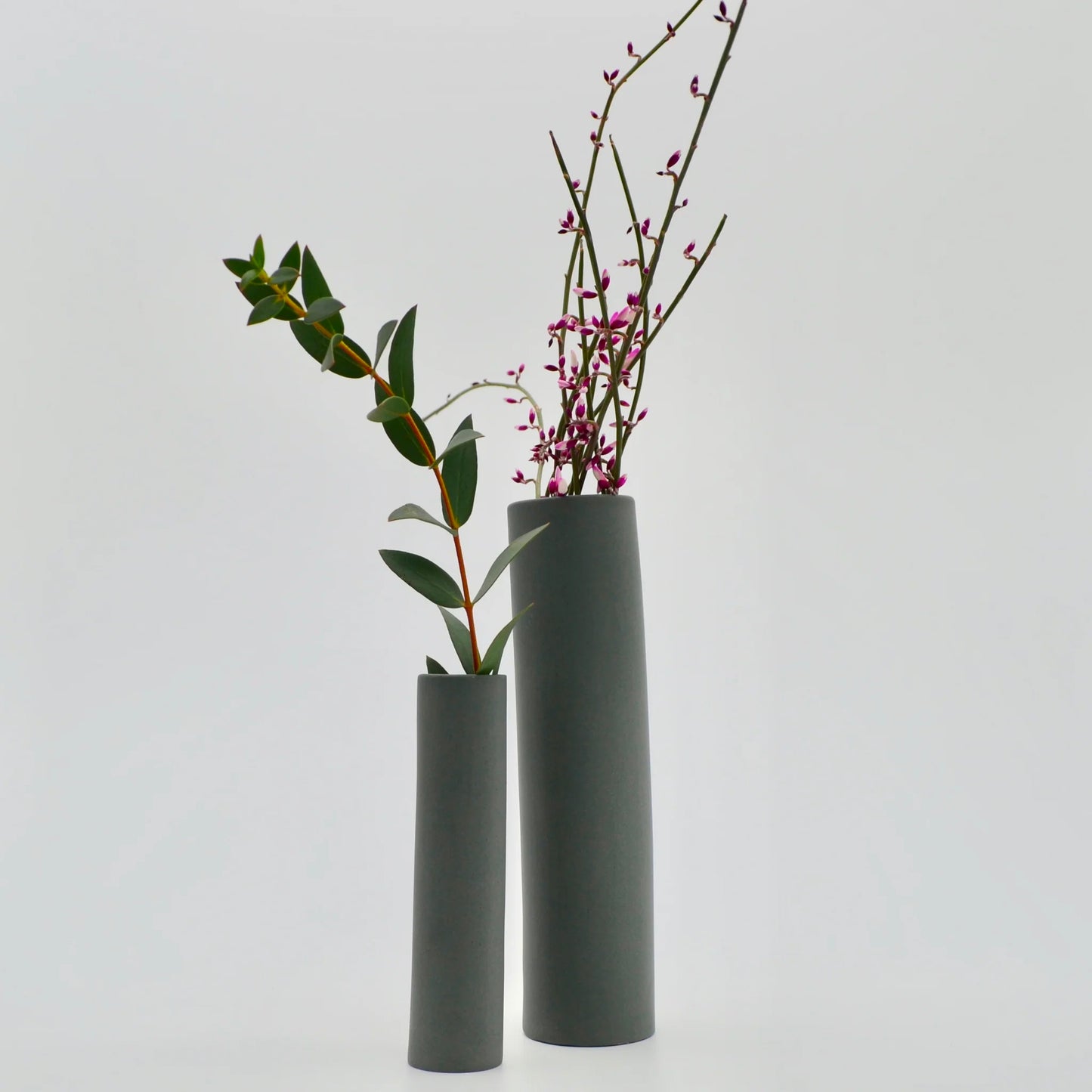 Medium Stem Vase in Grey