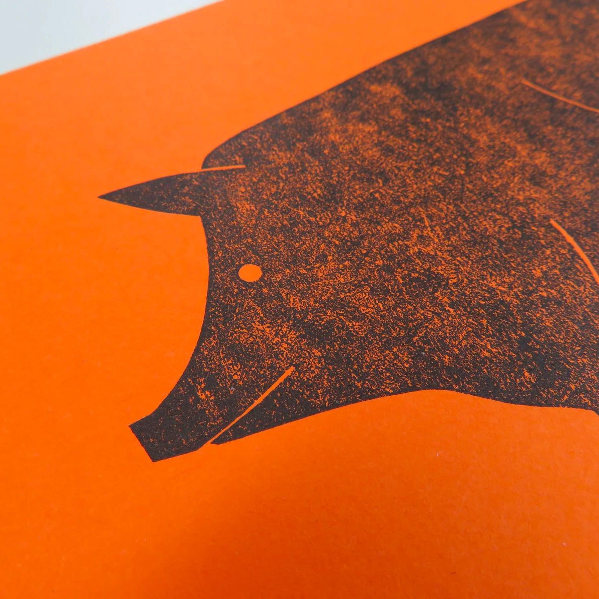 Black Pig Collagraph Print