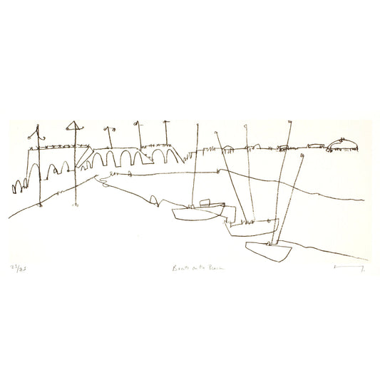 Boats on the Beach Screen Print