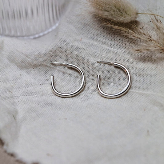 Silver Lung Hoop Earrings