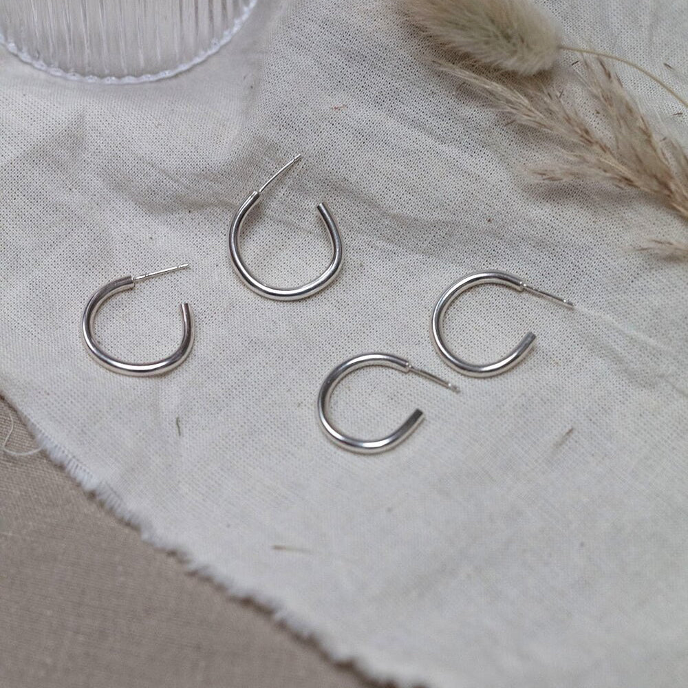 Silver Lung Hoop Earrings