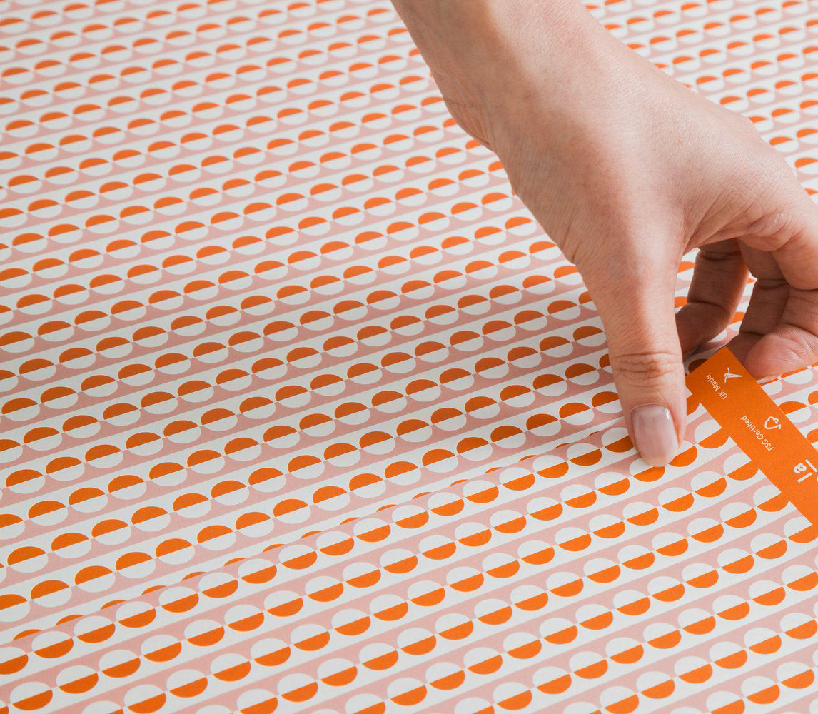 Patterned Gift Wrap - Sophie in Pink and Orange