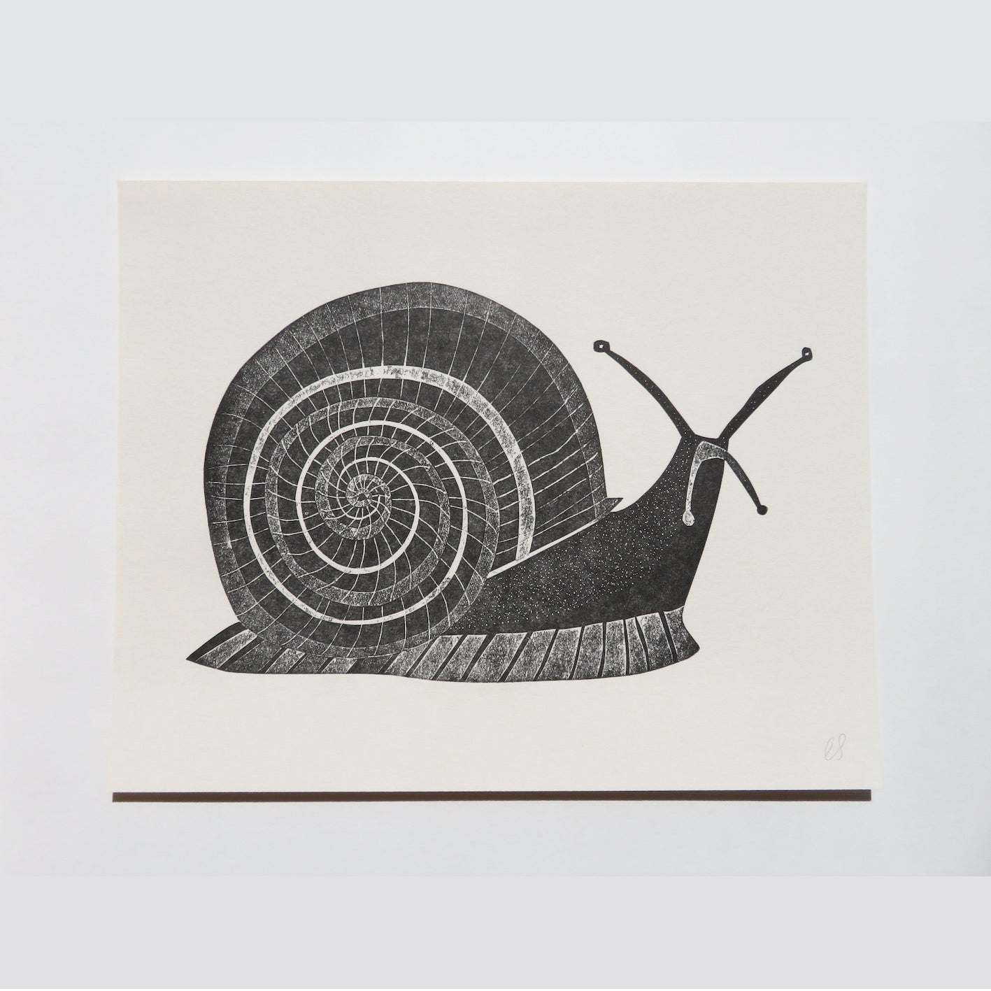 Snail Collagraph Print
