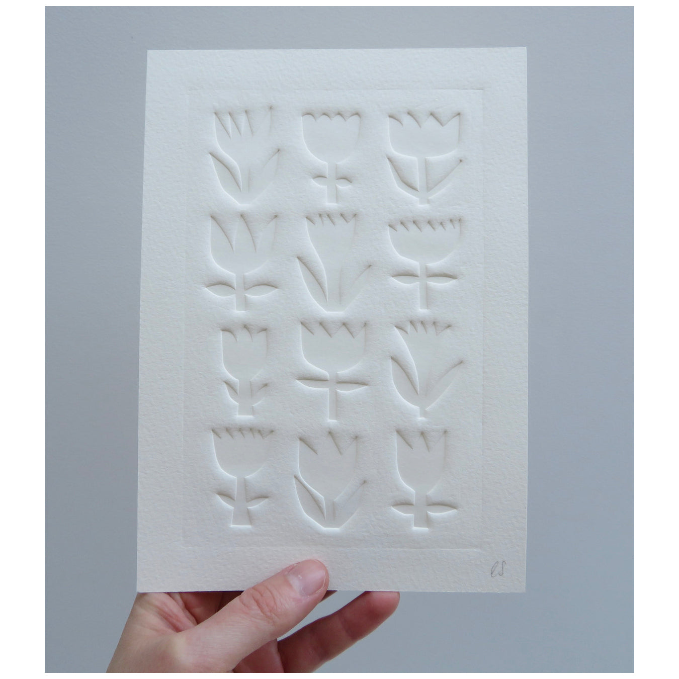 Tulips Embossed Print