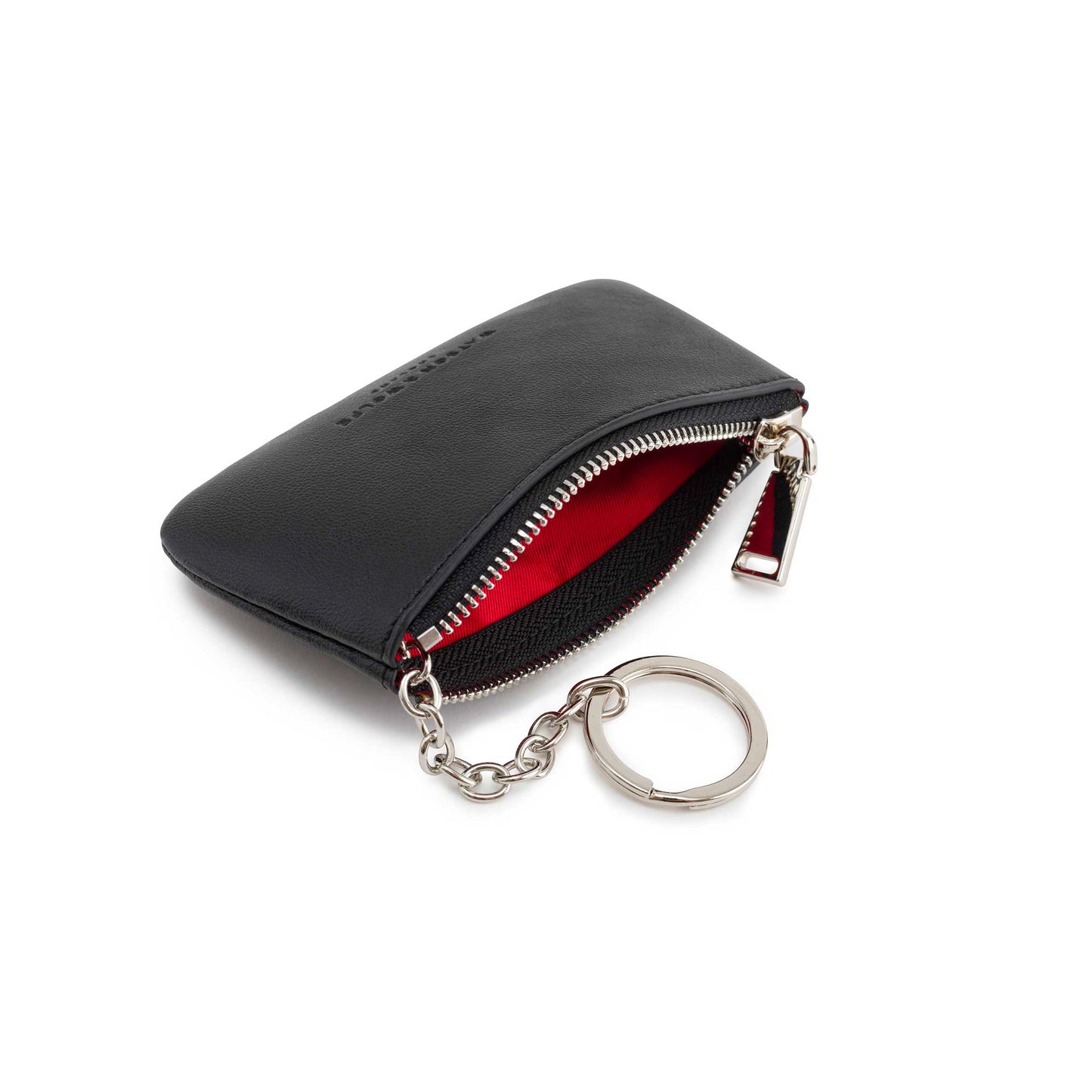 Zipped Coin Purse in Vegan Leather with Key Chain