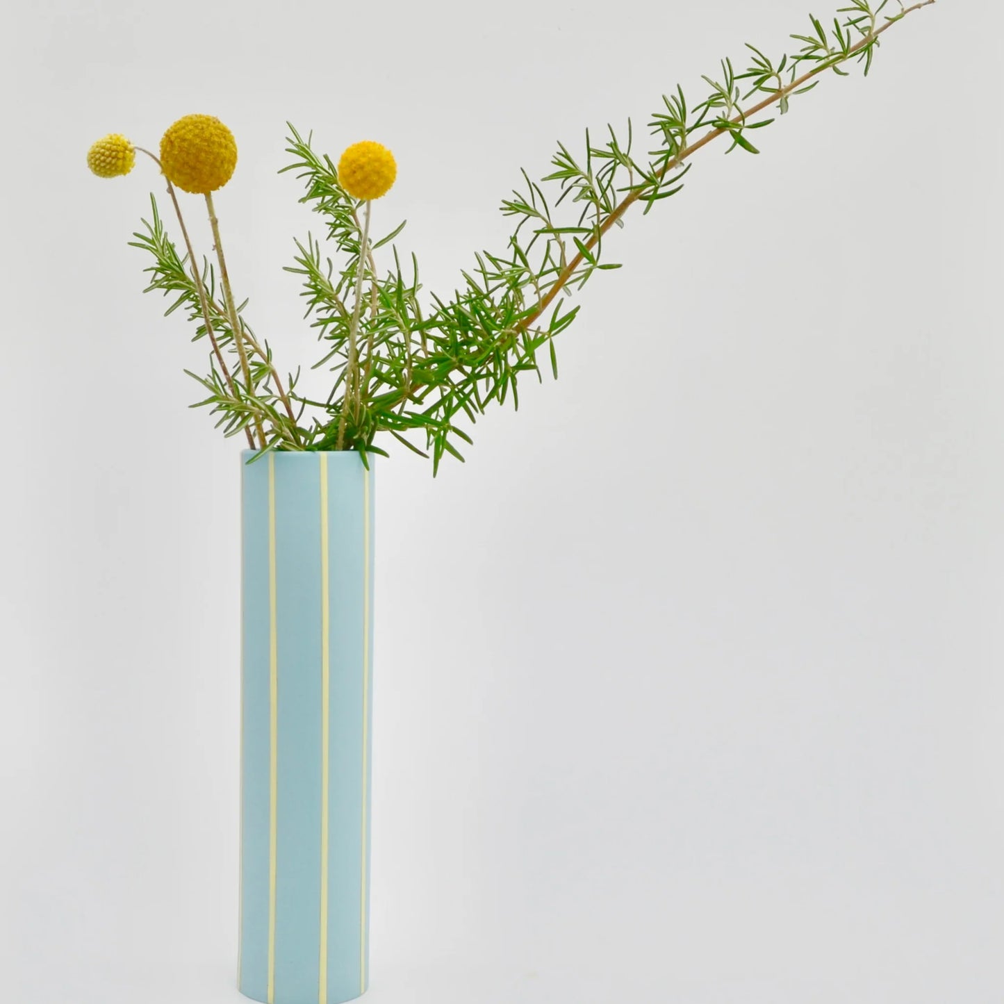 Coloured Striped Vase Turquoise