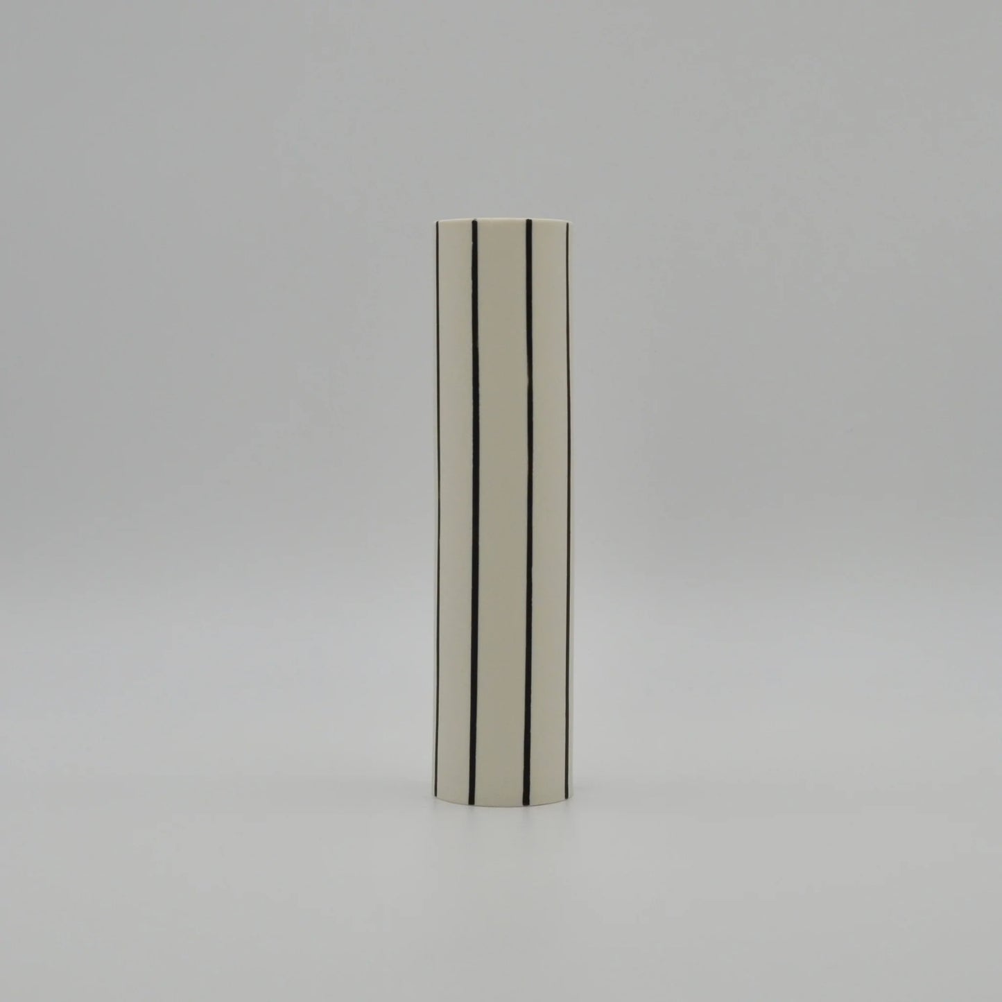 Striped Stem Vase with Black Stripes