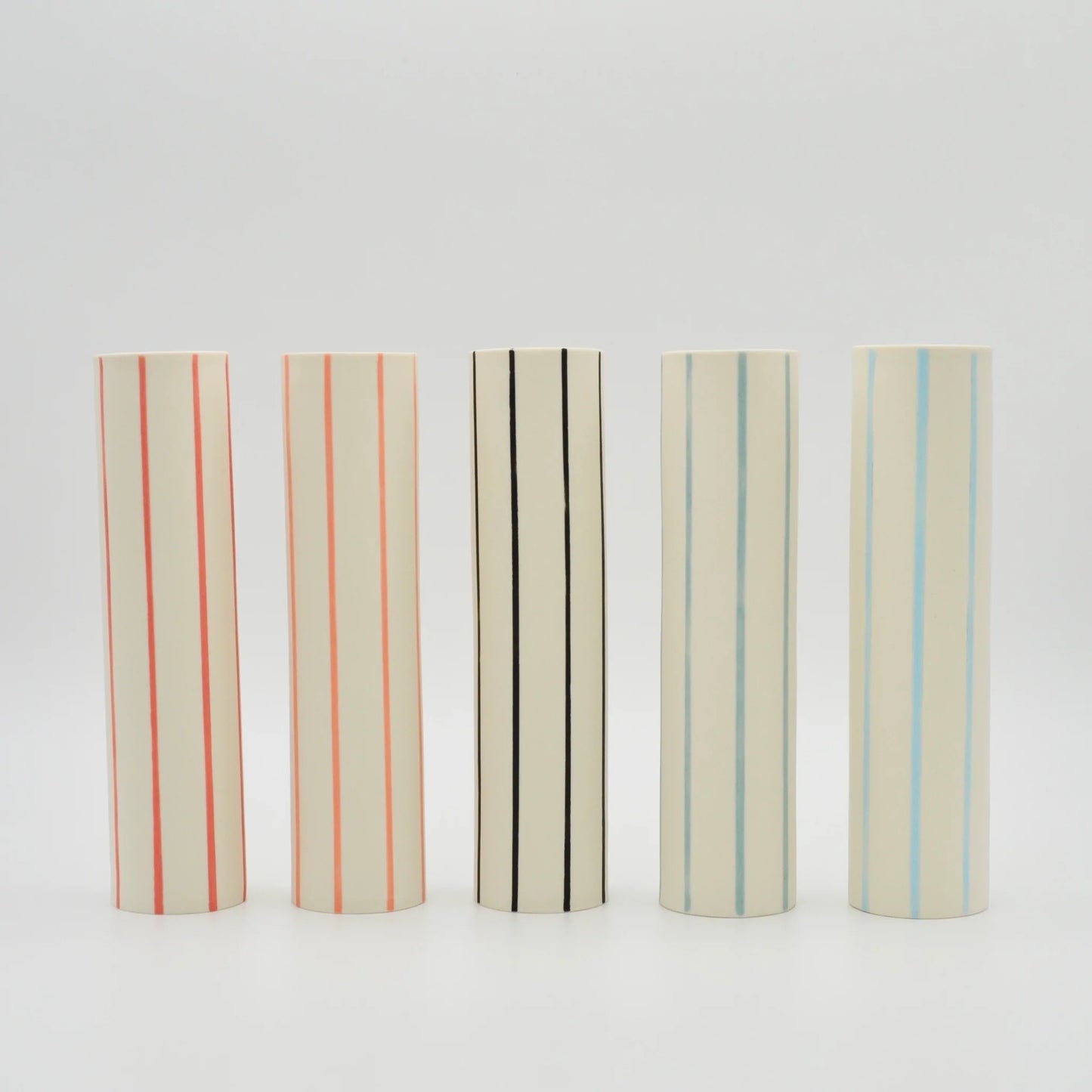 Striped Stem Vase with Black Stripes