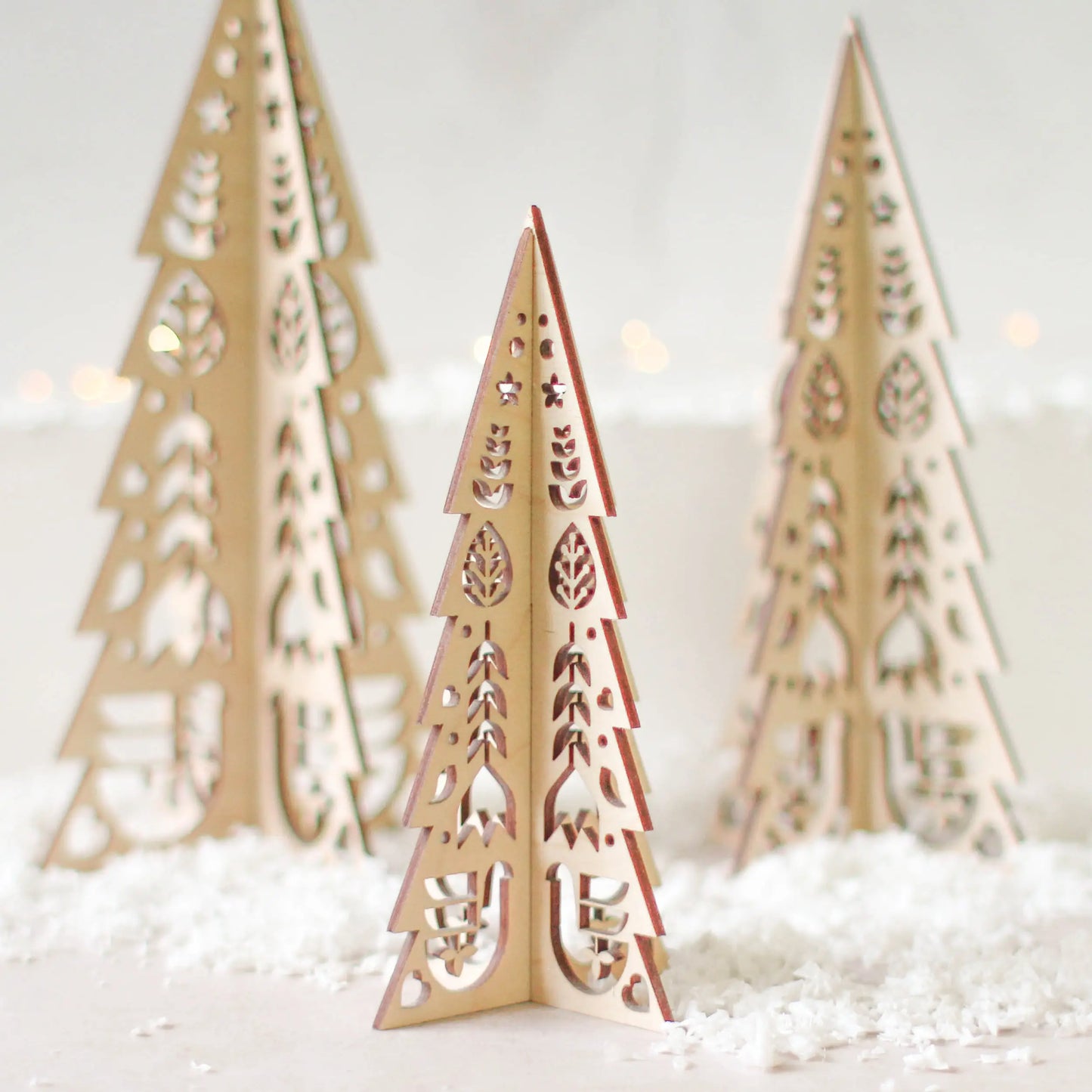 Christmas Tree Set in Folk Cutout Design