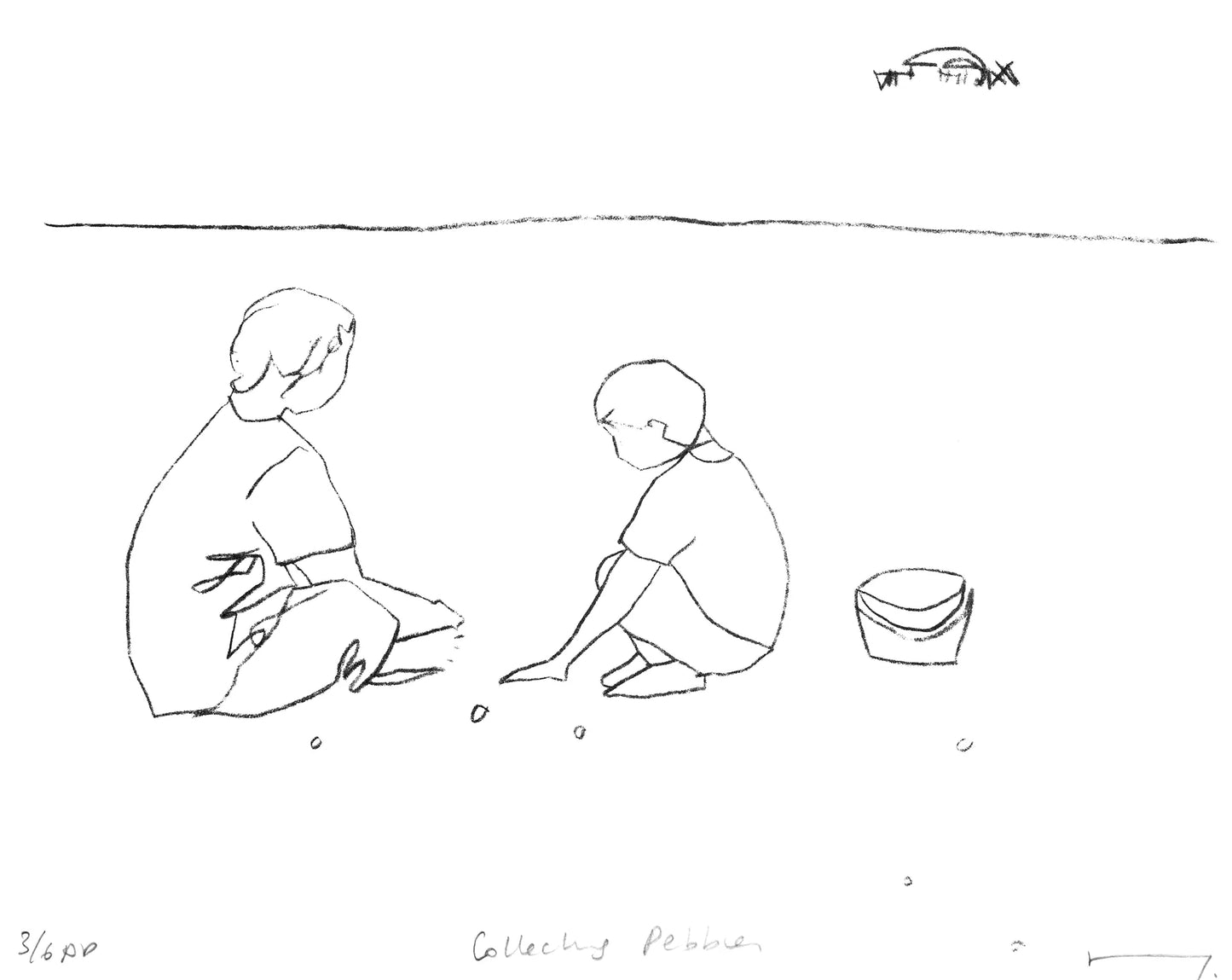 Collecting Pebbles Screen Print