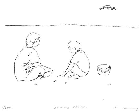 Collecting Pebbles Screen Print