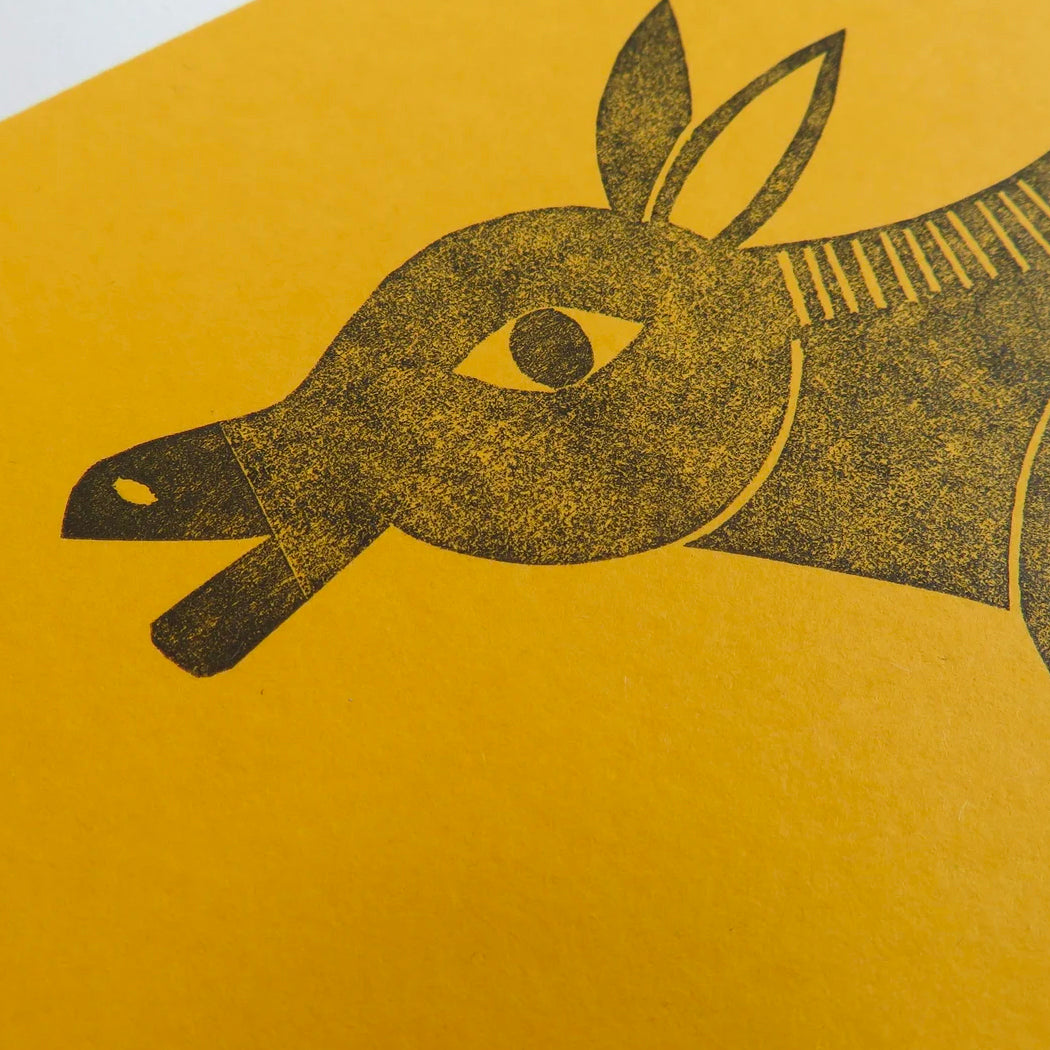 Donkey Collagraph Print