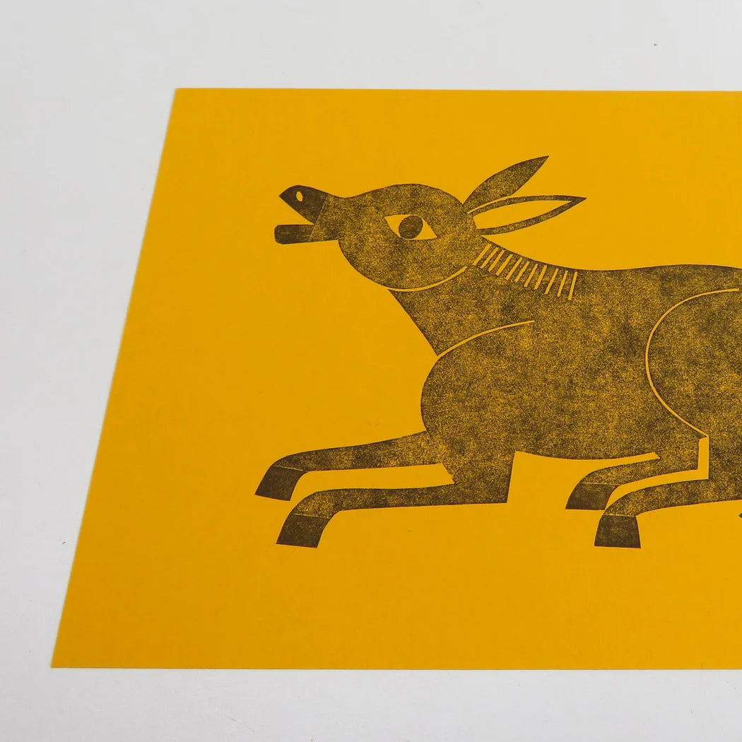 Donkey Collagraph Print