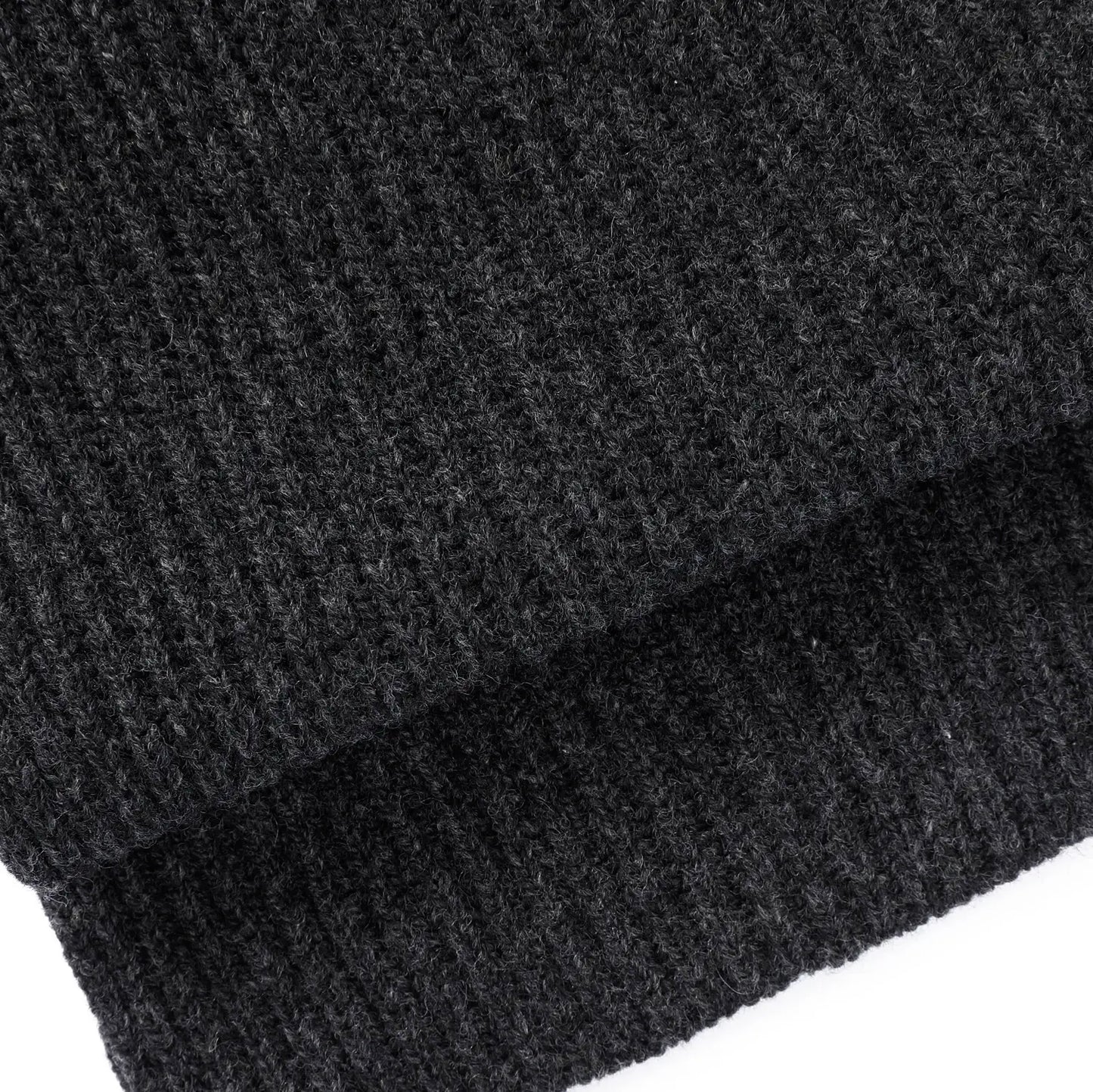 Charcoal Lambswool Fisherman’s Rib Scarf
