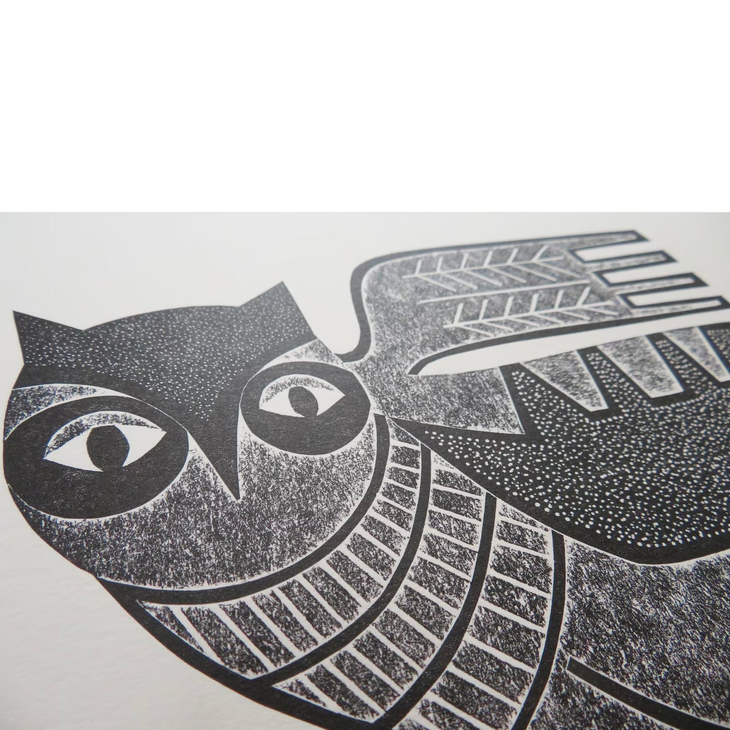 Owl Collagraph Print