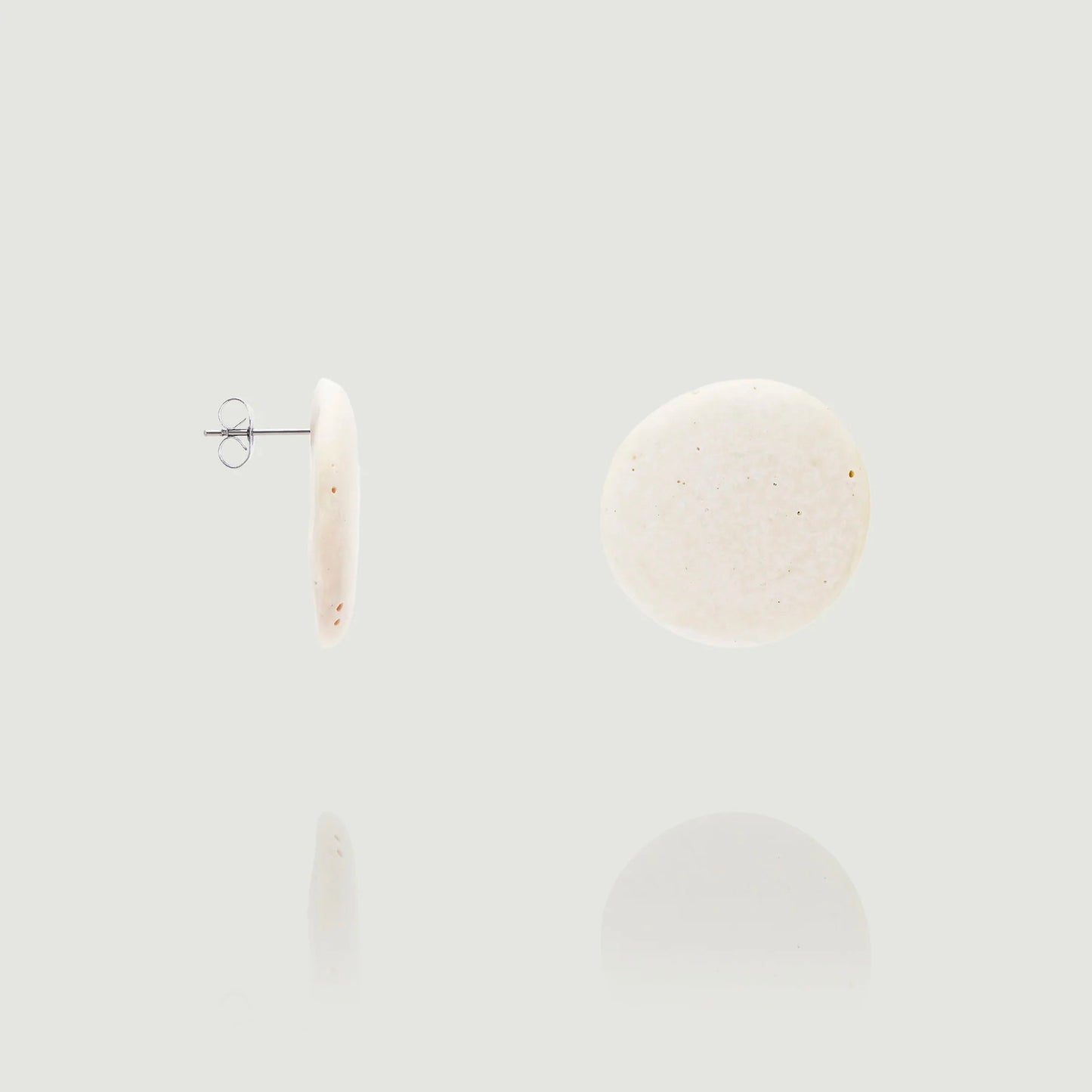 Oscar Stud Earrings White | Steel and Concrete