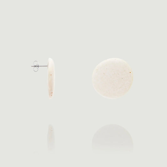 Oscar Stud Earrings White | Steel and Concrete