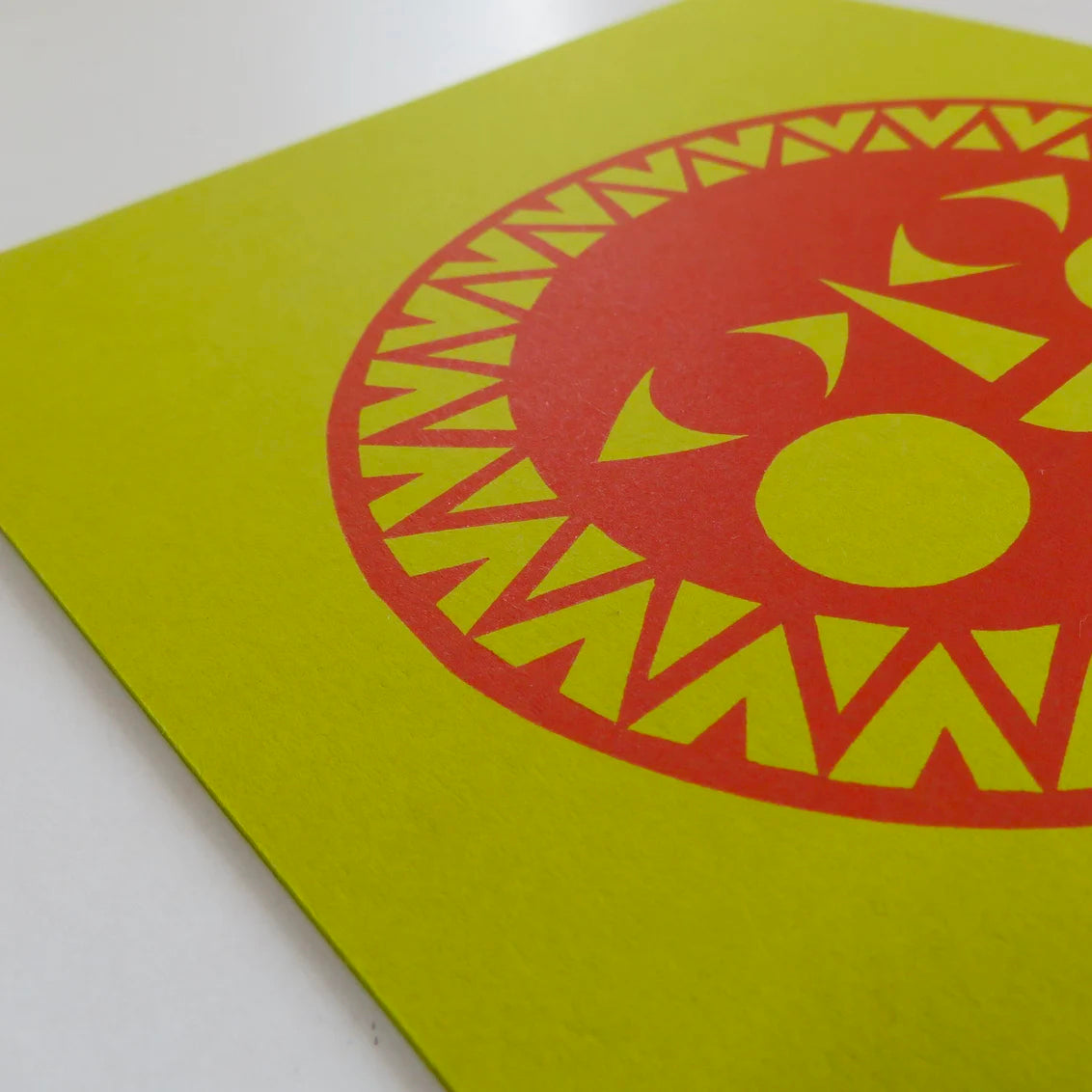 Red Sun Linocut Print