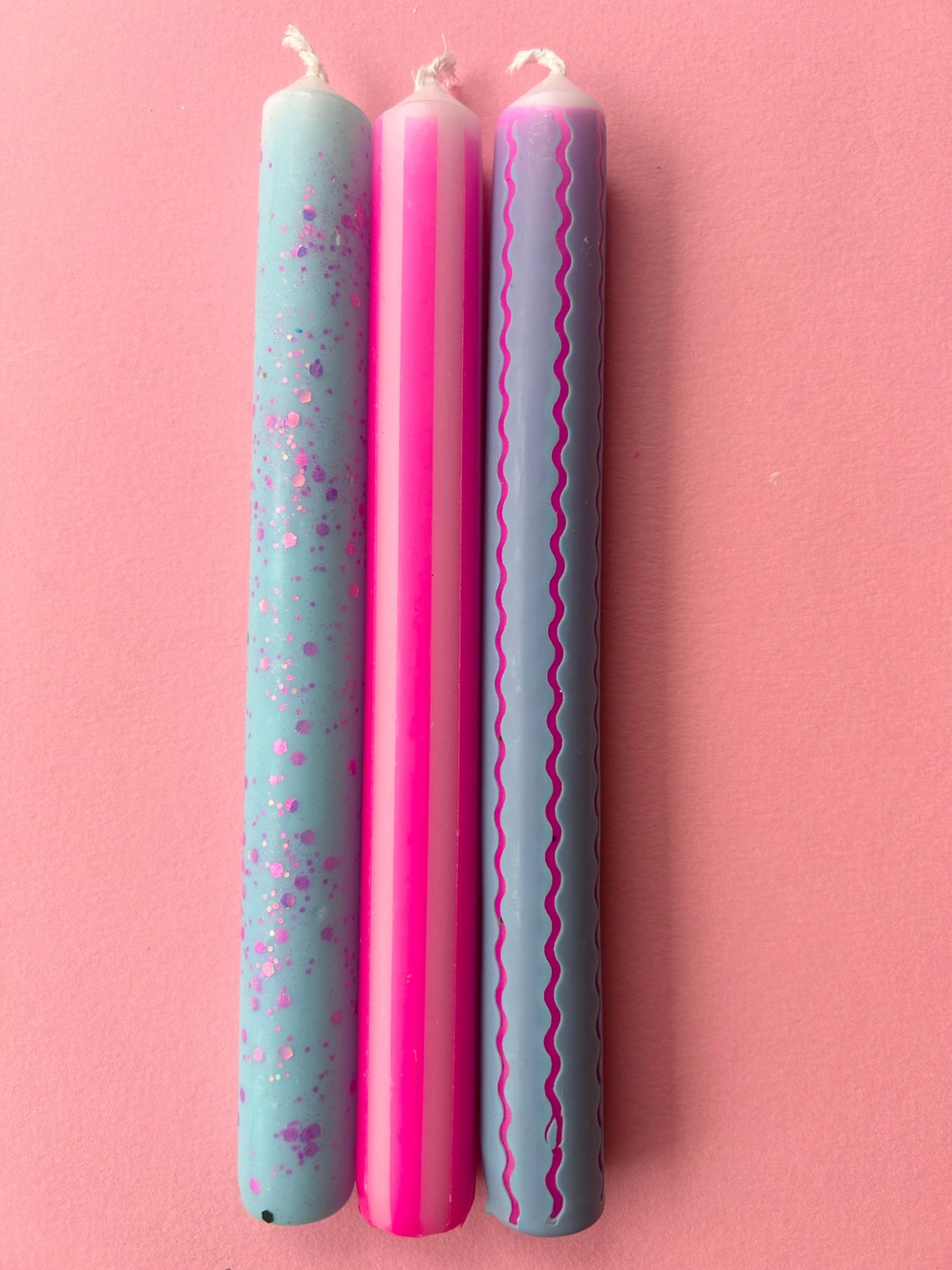 Barbie Party Dip Dye Dinner Candles Trio