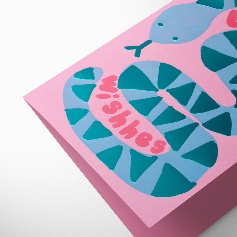 Joyful Snake Bessst Birthday Card