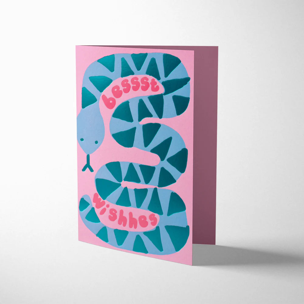 Joyful Snake Bessst Birthday Card