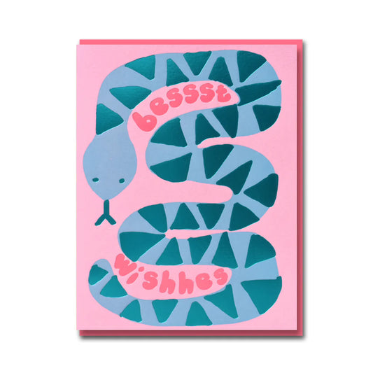 Joyful Snake Bessst Birthday Card