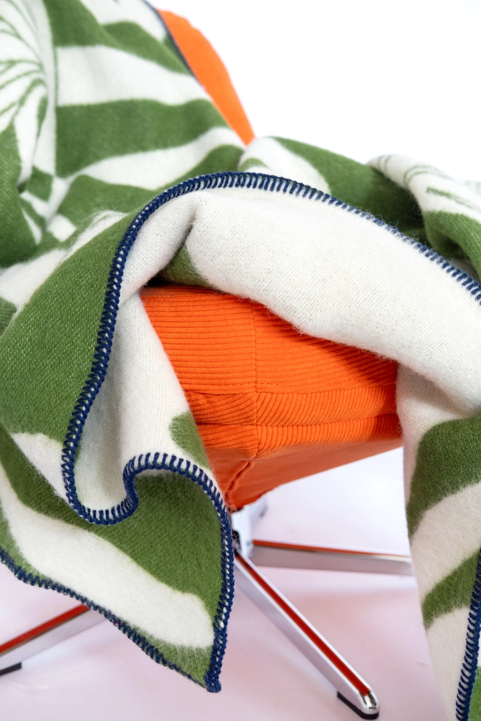 Wool Throw Blanket: Leaf Green