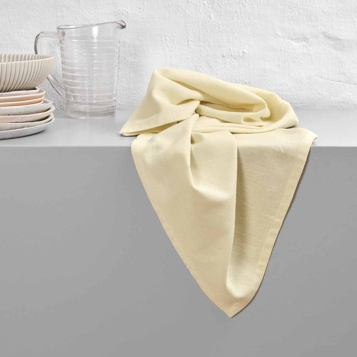 Organic Cotton Kitchen Towel in Pale Yellow