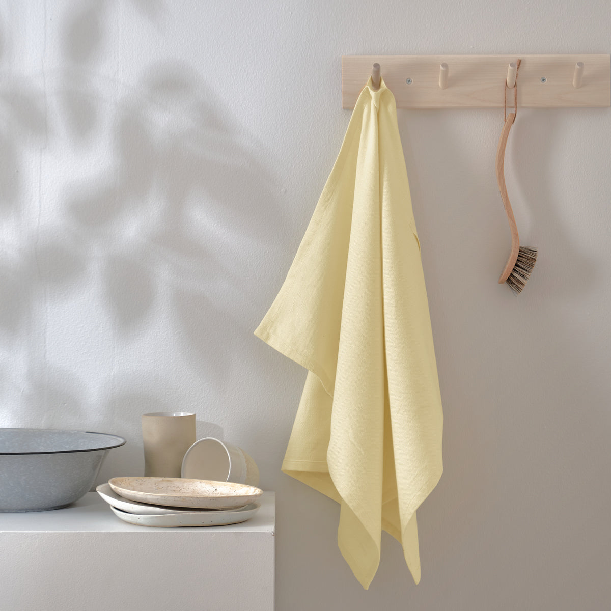 Organic Cotton Kitchen Towel in Pale Yellow