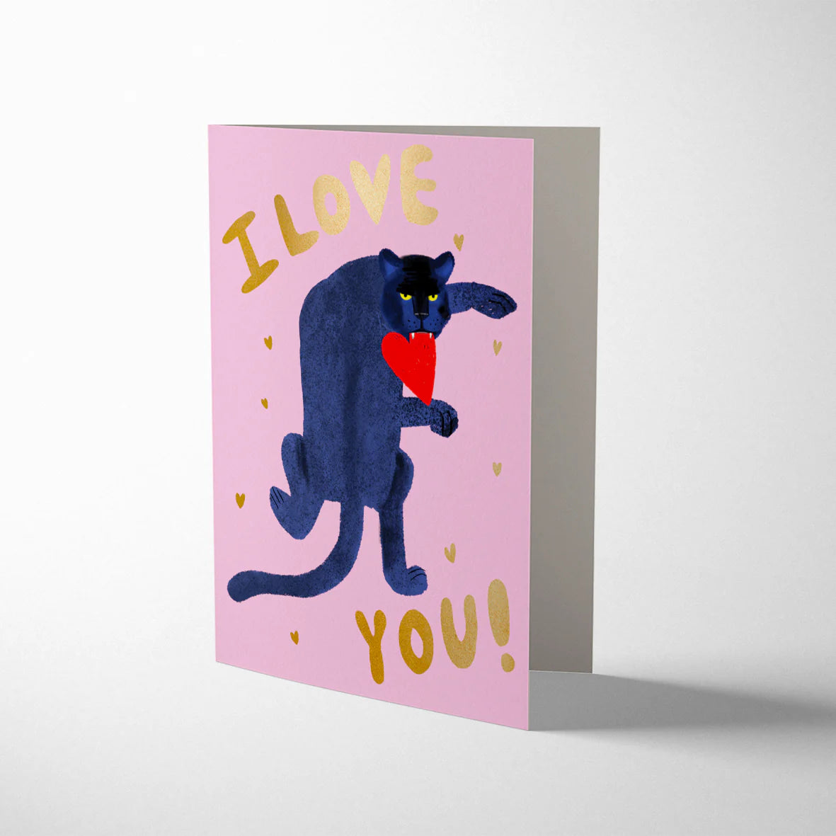 I Love You Big Cat Greetings Card