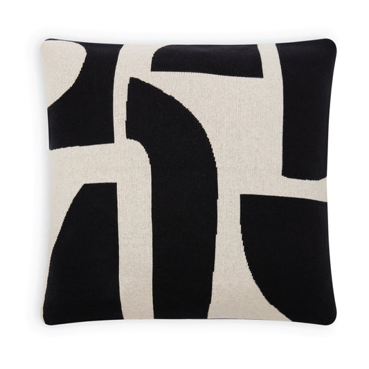 Cotton Knit Throw Pillow/Cushion in Bruten Mono