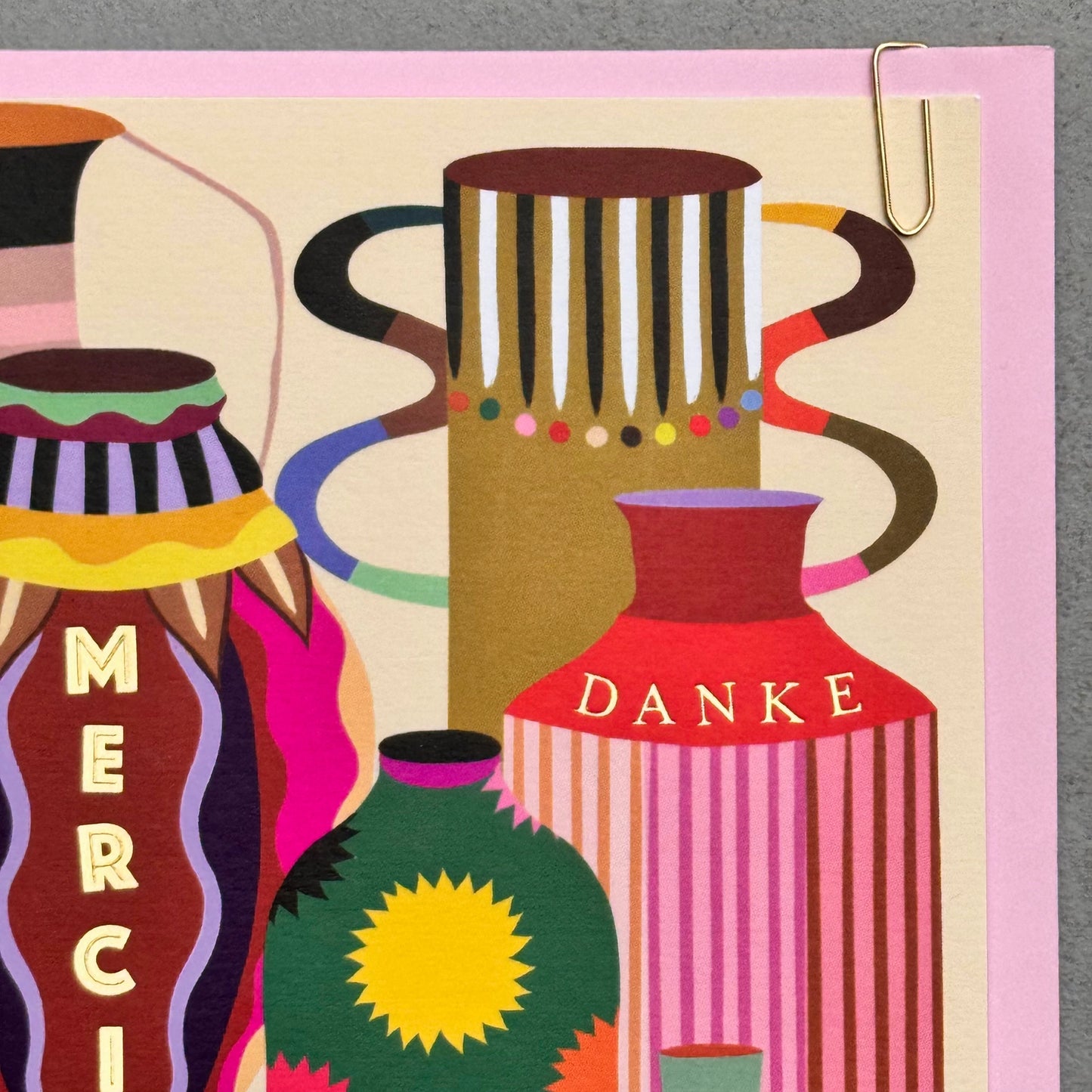 Decorative Objet Vases Interiors Thank You Thanks Card