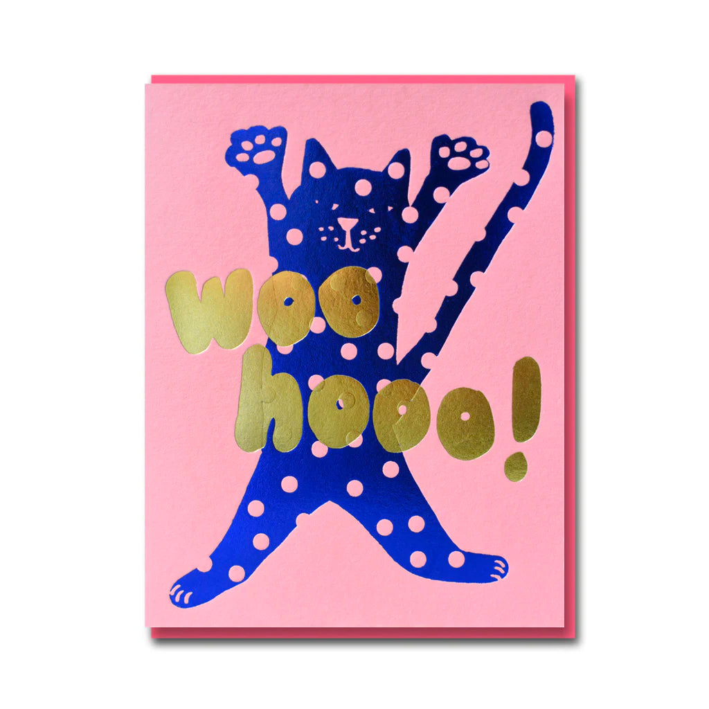 Woo Hoo Cat Birthday Card