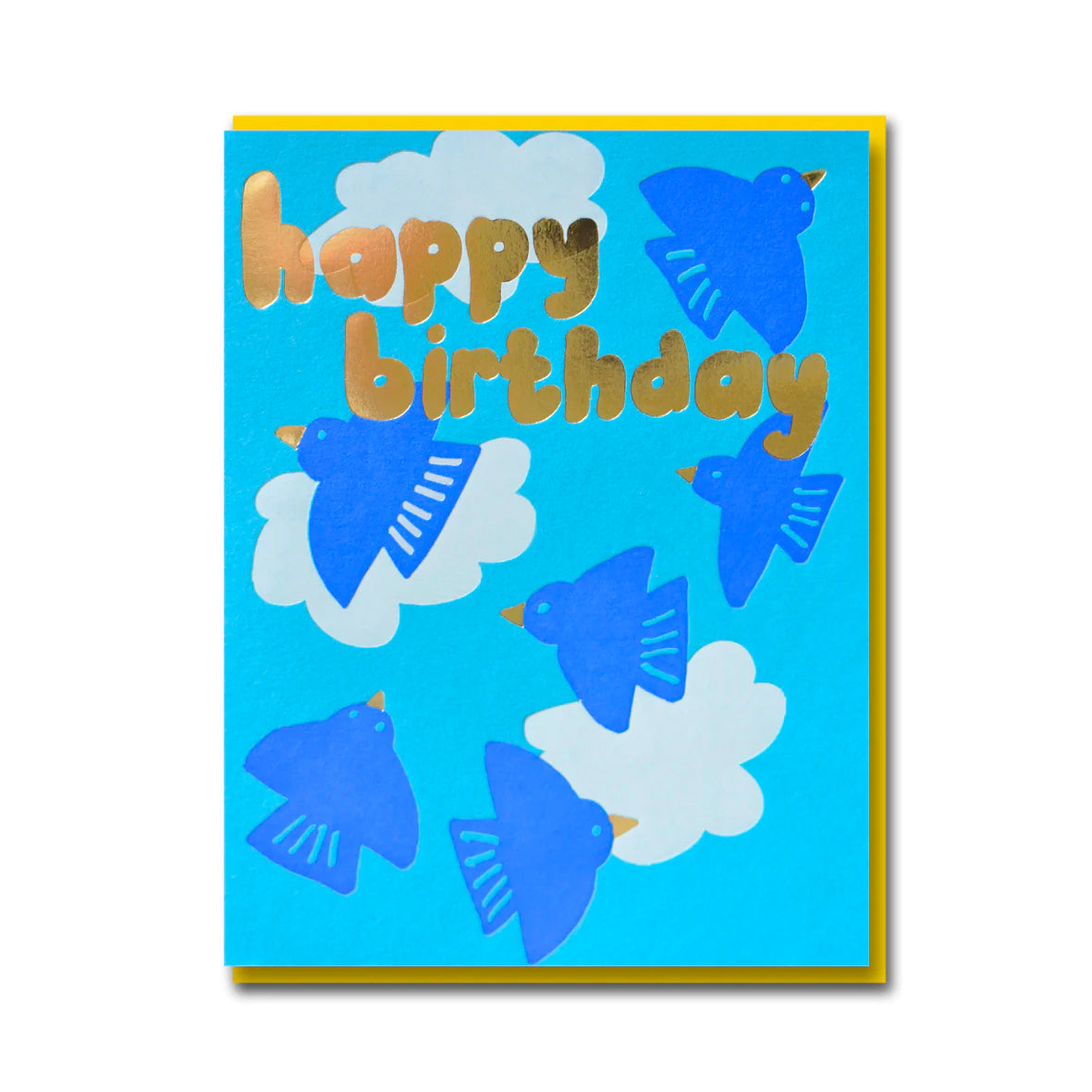 Joyful Birds in Flight Birthday Card