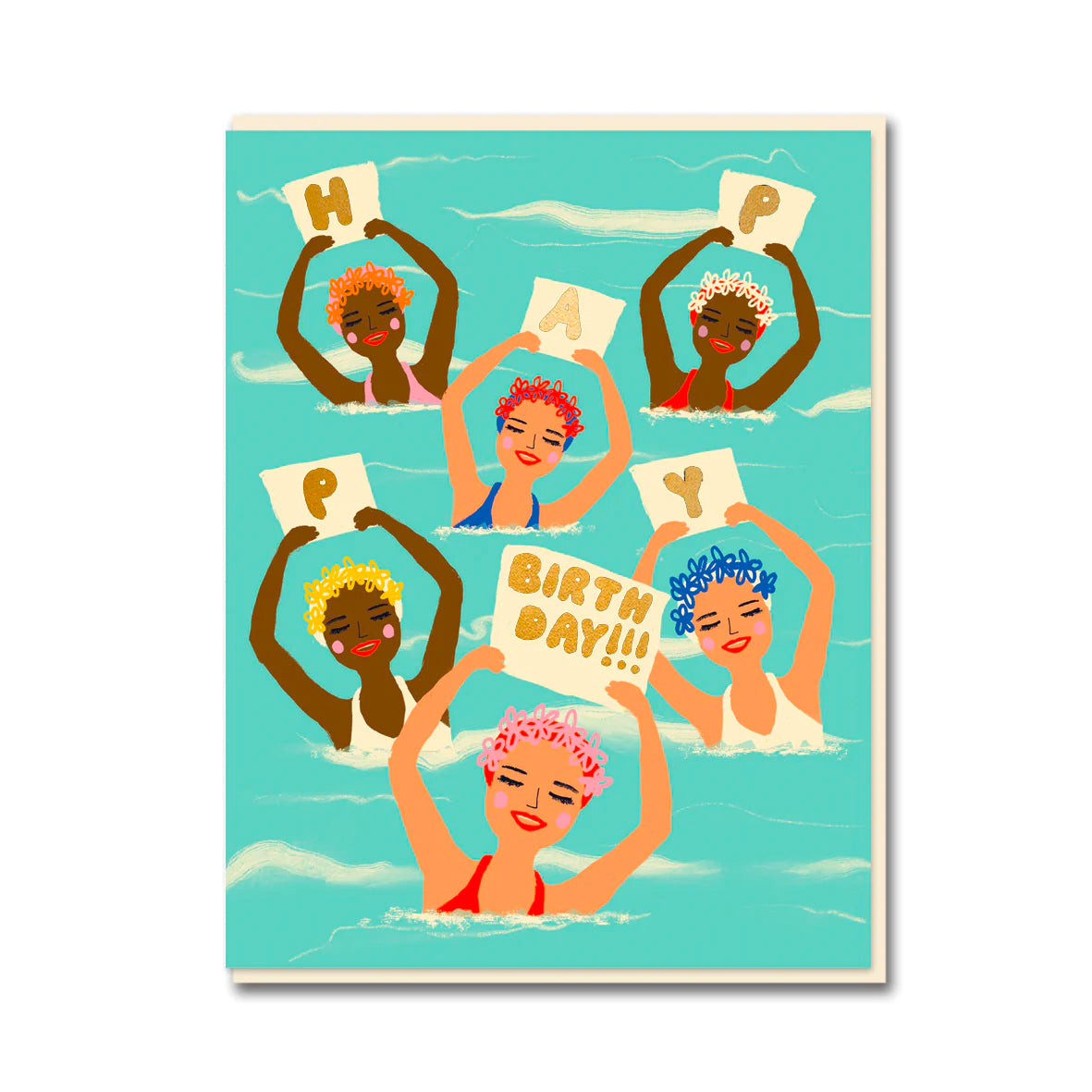 Synchronised Swimmers Birthday Card