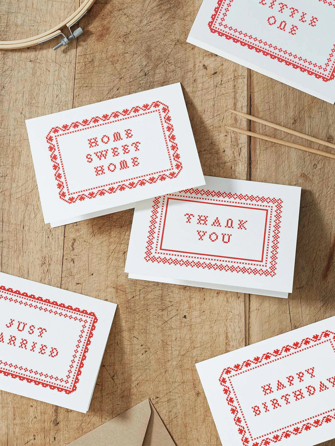 Just Married Cross Stitch Card