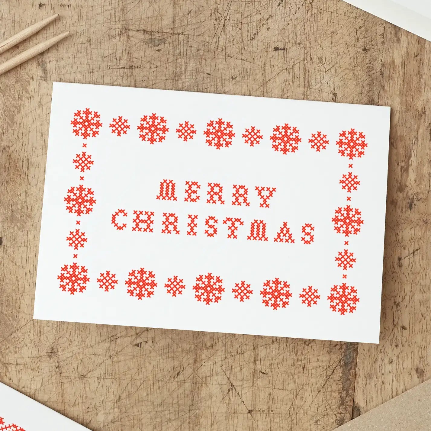 Merry Christmas Cross Stitch Card