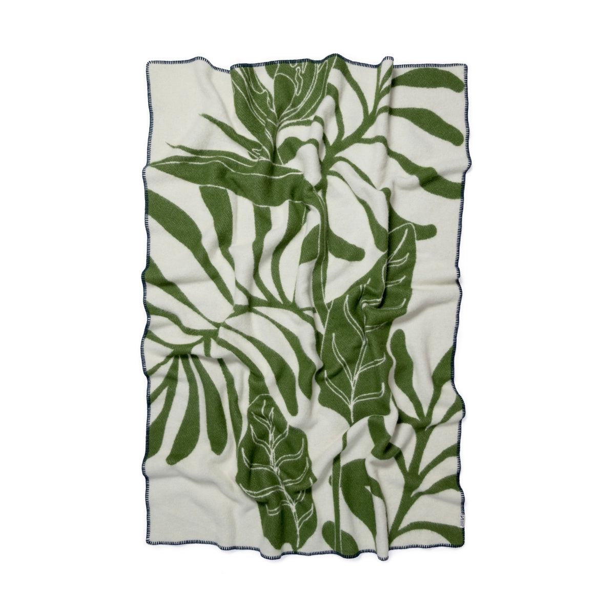 Wool Throw Blanket: Leaf Green