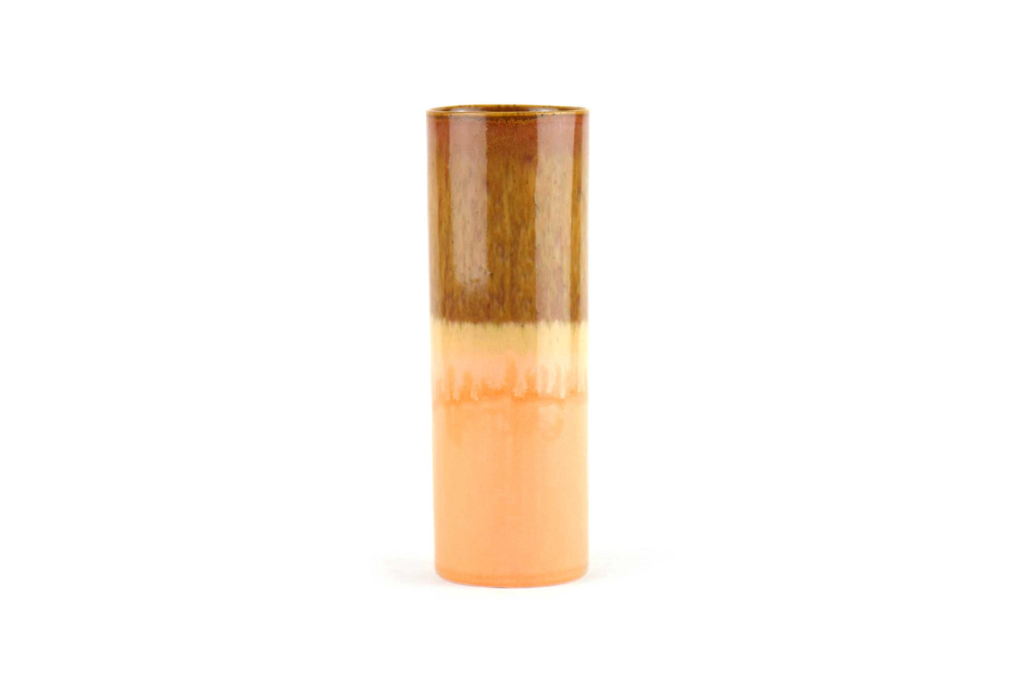 Cylinder Vase in Brown and Orange