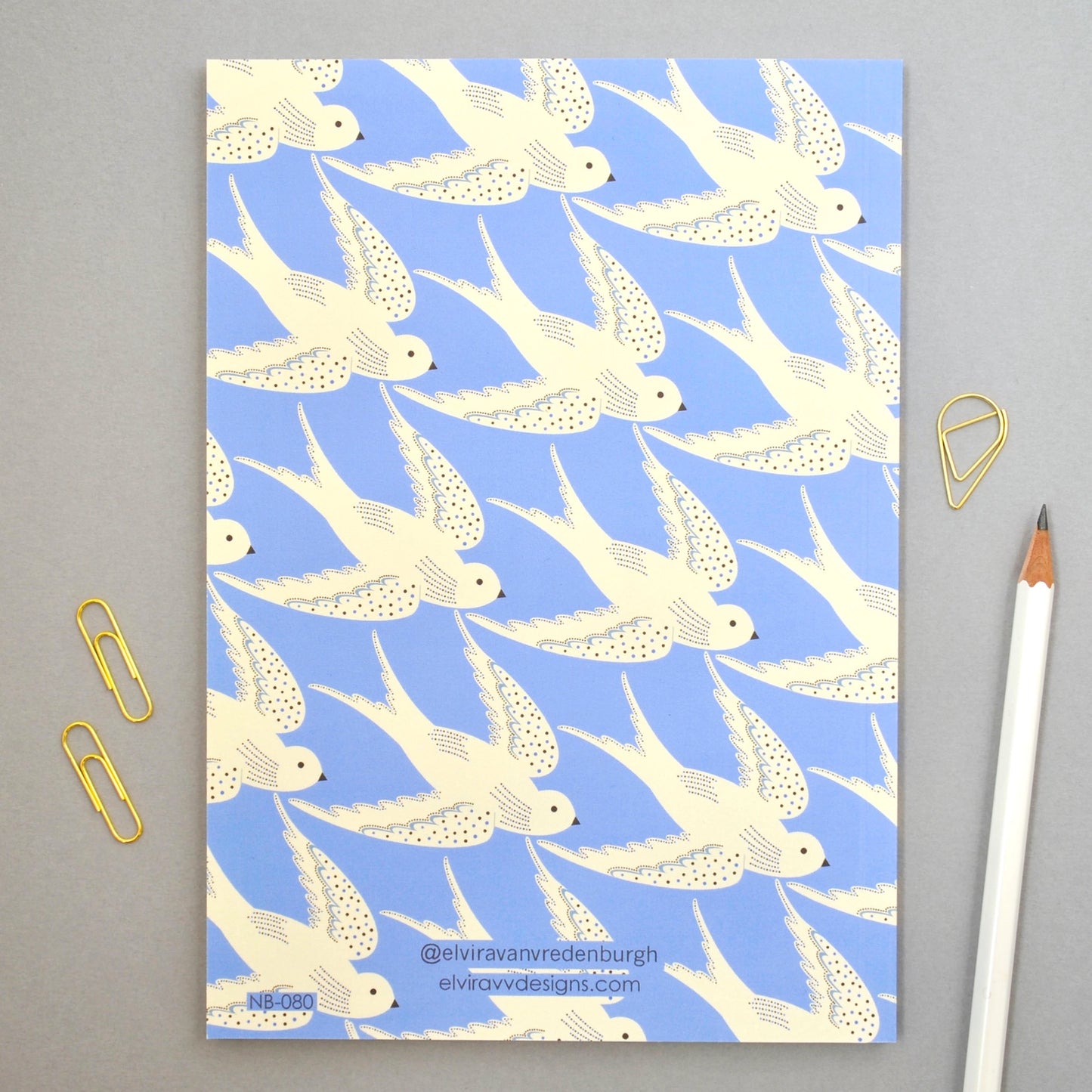 Birds in Blue A5 Notebook