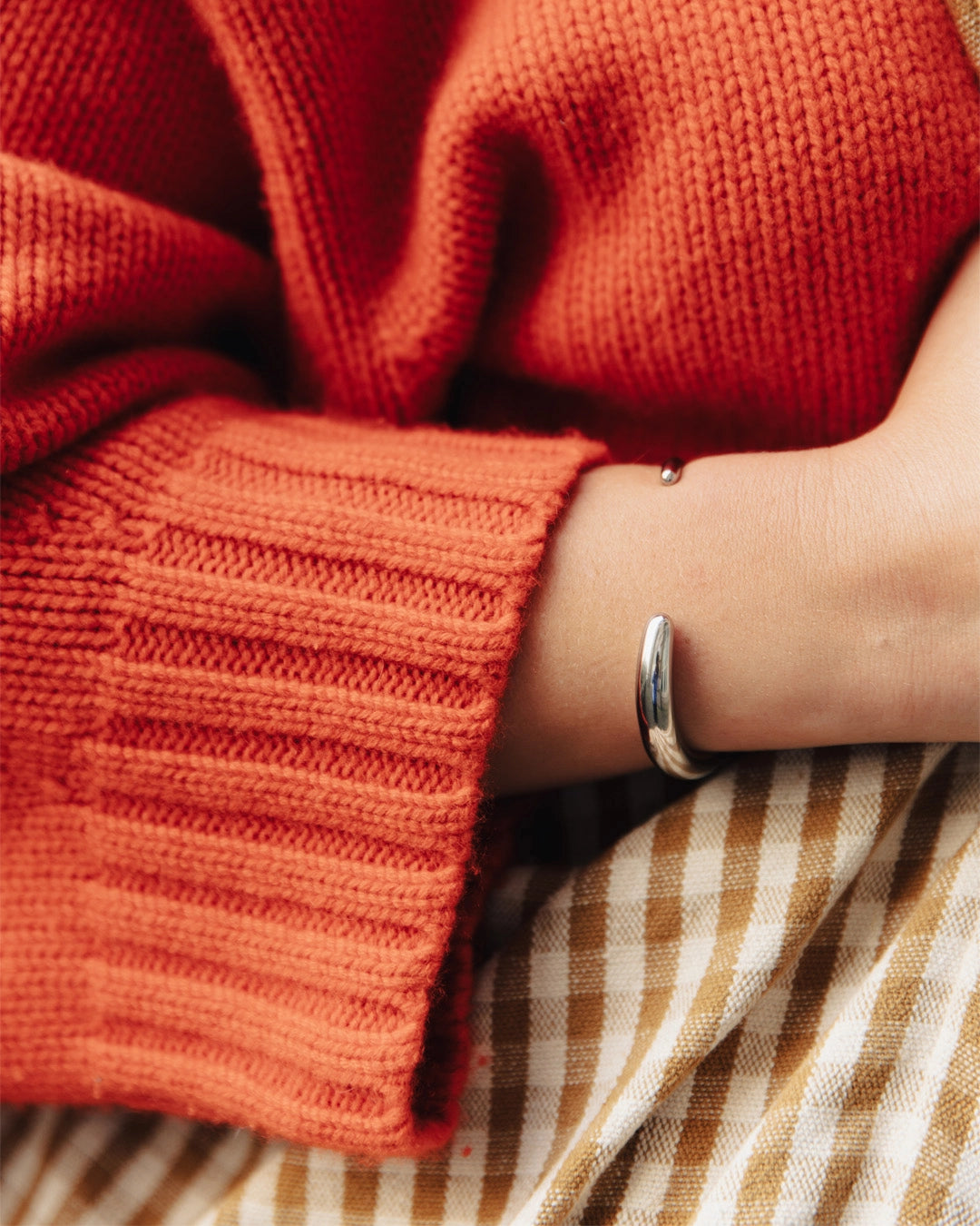 Bold Fluid Cuff Bangle in Silver