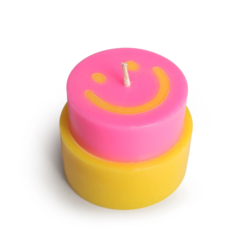 Happy Candle in Neon Pink / Yellow