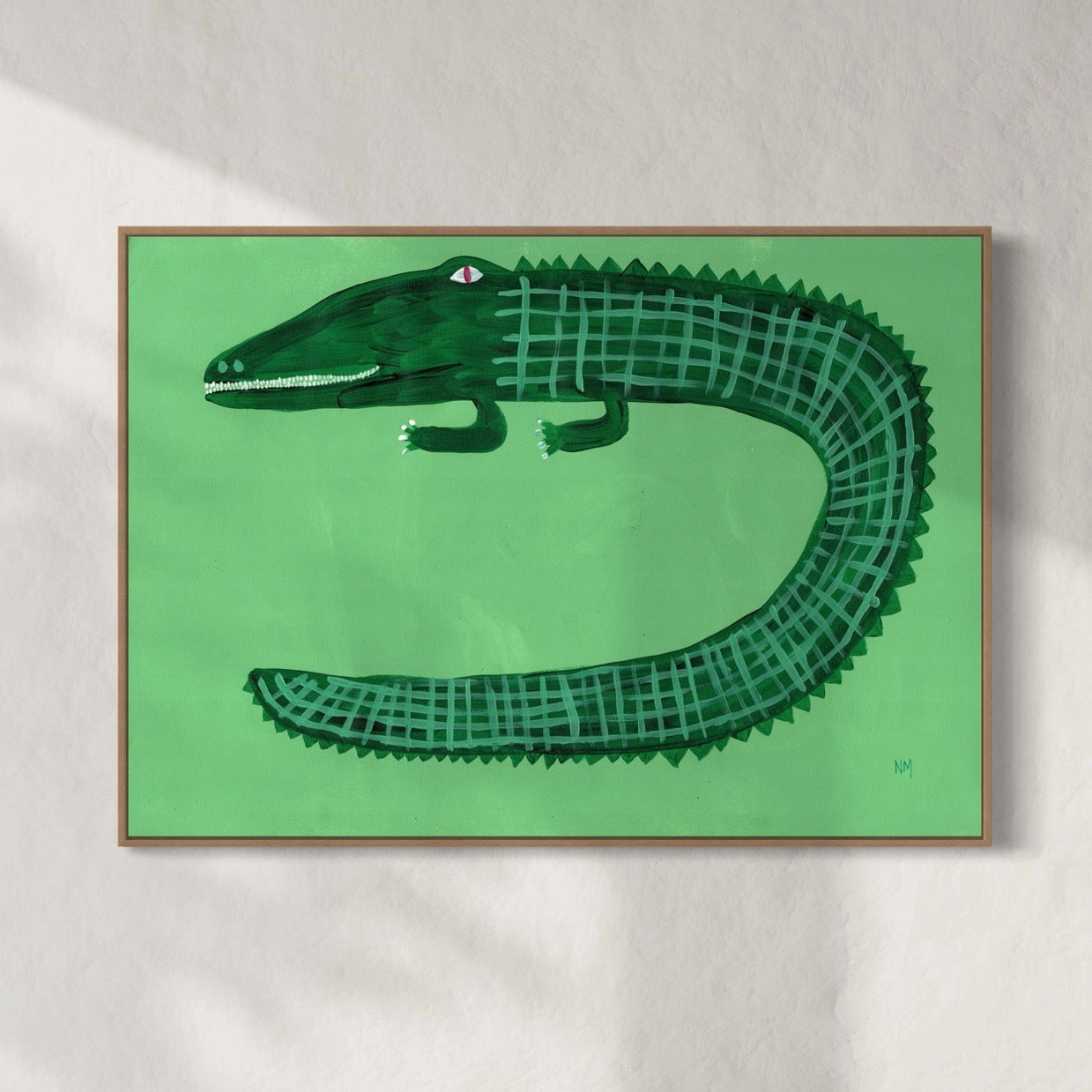 Green Crocodile Print