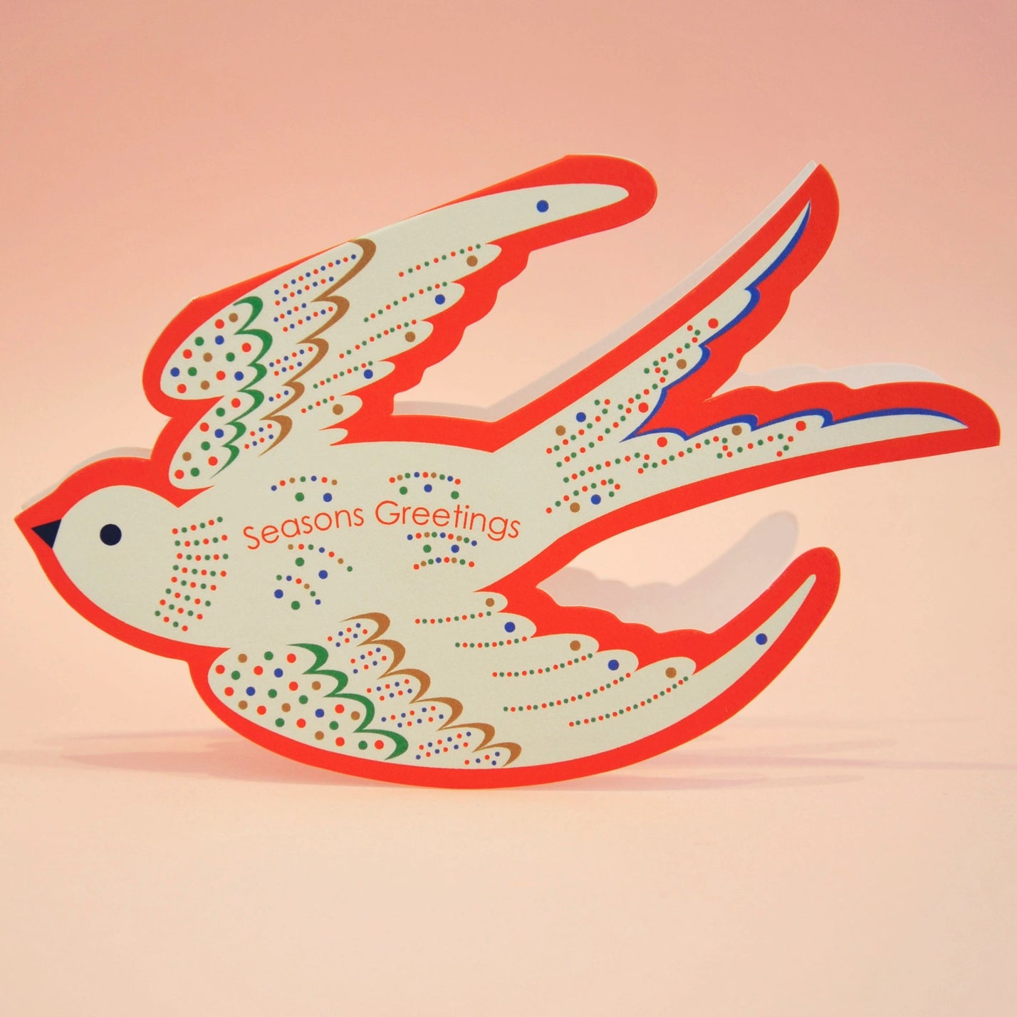 Whimsical Rocking Bird Seasons Greetings Die Cut Card