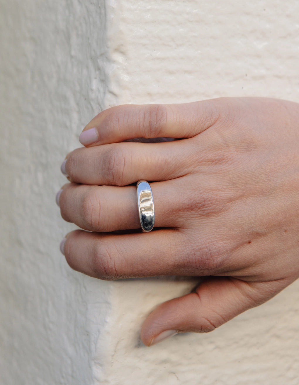 Raised Fluid Ring in Silver
