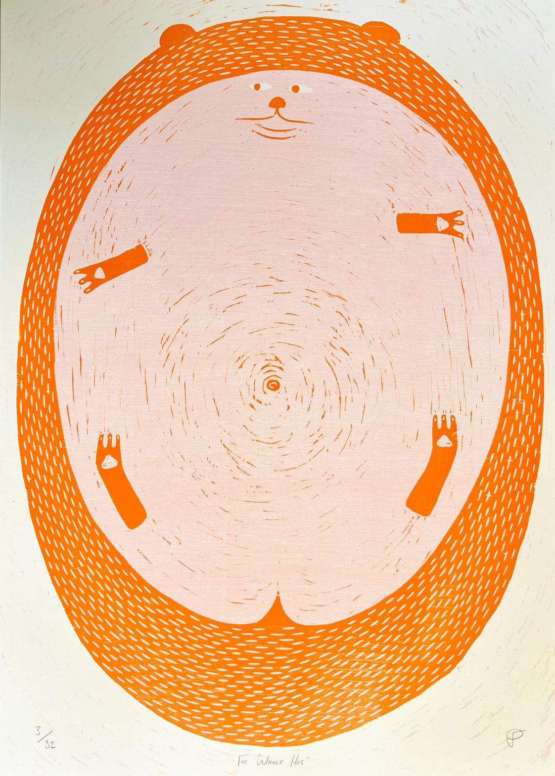 The Whole Hog - Original Woodcut Print