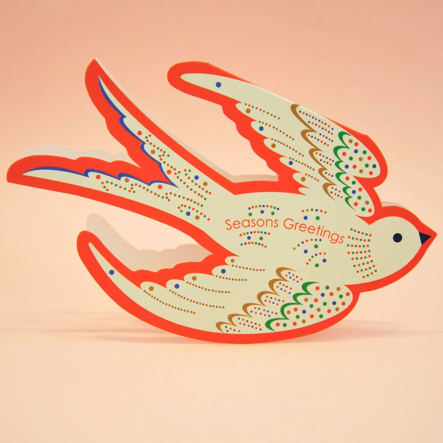 Whimsical Rocking Bird Seasons Greetings Die Cut Card