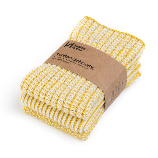 Reusable & Eco-Friendly Cotton Dishcloths: Textured Citrus