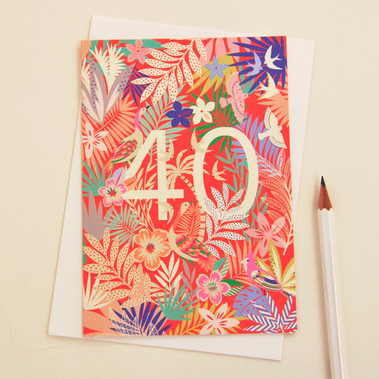 40th Birthday Number Greetings Card
